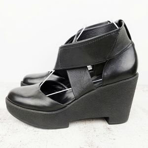 Robert Clergerie Paris | Criss Cross Leather Wedge